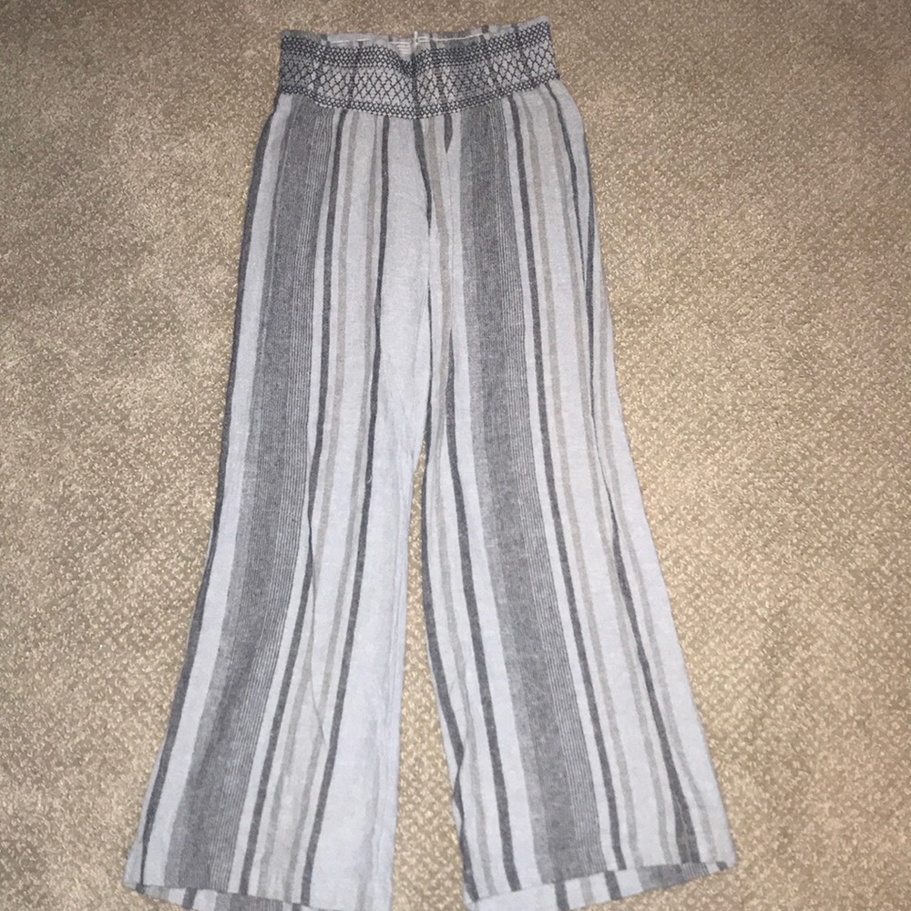Indigo Rein smocked waist linen pants